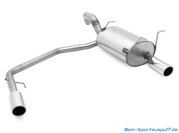 Fox Edelstahl Duplex Sportauspuff Nissan Primera P12 Limousine & Hatchback je 90mm rund eingerollt abgeschrägt: NI062013-131