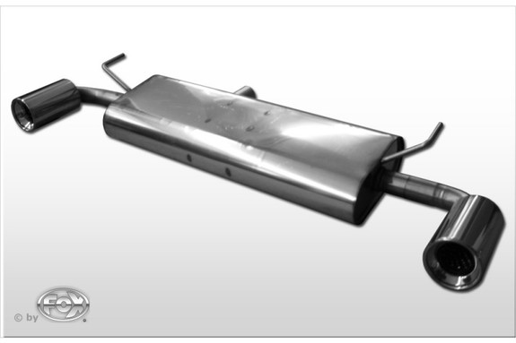 Fox Edelstahl Duplex Sportauspuff Nissan Qashqai Diesel 1x100mm rund eingerollt gerade mit Absorber: NI210015-073