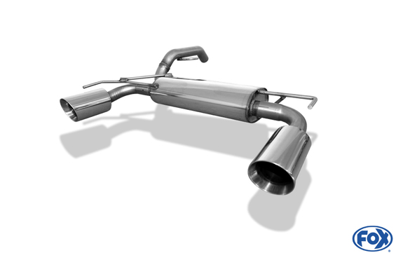 Fox Edelstahl Duplex Racing-Komplettanlage ab Kat Opel Adam S je 90mm rund doppelwandig abgeschrägt: OP210015-291ANLR