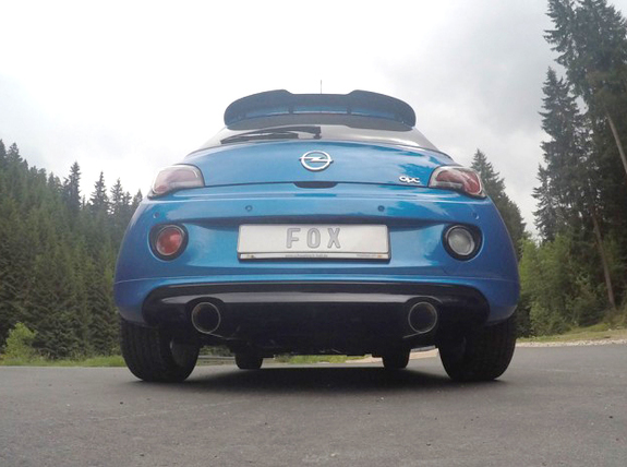 Fox Edelstahl Duplex Racing-Komplettanlage ab Kat Opel Adam S je 100mm rund doppelwandig abgeschrägt: OP210015-293ANLR
