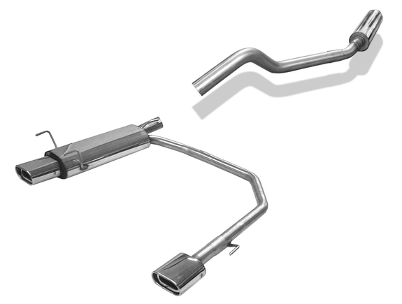 Fox Edelstahl Duplex Sportauspuff-Komplettanlage ab Kat Ø63,5mm-System Opel Astra F inkl. Gsi 16V CC Fließheck 3-Punkt-Aufhängung 135x80mm flachoval eingerollt abgeschrägt mit Absorber