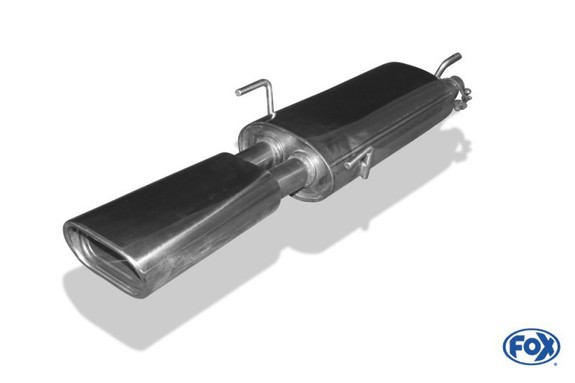 Fox Edelstahl Sportauspuff-Komplettanlage ab Kat Opel Astra F Stufenheck 3-Punkt-Aufhängung 135x80mm flachoval eingerollt abgeschrägt mit Absorber: OP040132-593ANL