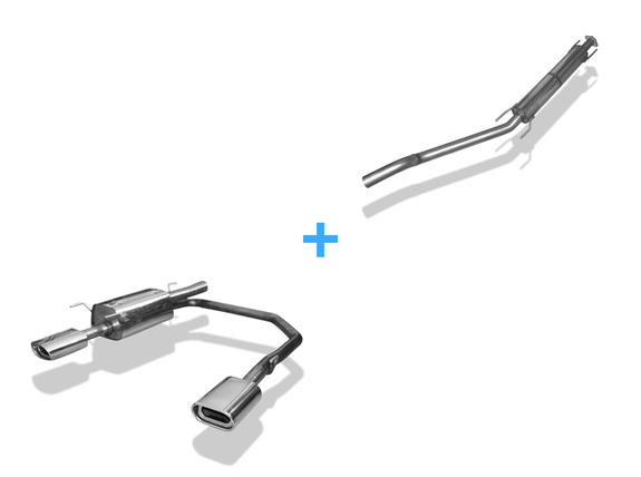 Fox Edelstahl Duplex Sportauspuff-Komplettanlage ab Kat Ø60mm-System Opel Astra G Caravan 135x80mm flachoval eingerollt abgeschrägt mit Absorber: OP041064-593ANL