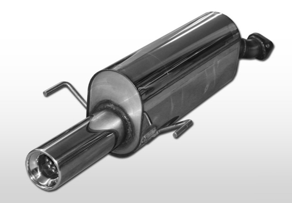 Fox Edelstahl Sportauspuff Opel Astra G CC OPC 1x90mm rund eingerollt gerade mit Absorber: OP041101-071