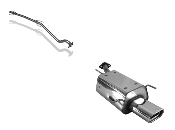 Fox Edelstahl Racing-Komplettanlage ab Kat Opel Astra G Stufenheck 135x80mm flachoval eingerollt abgeschrägt mit Absorber: OP041022-593ANLR
