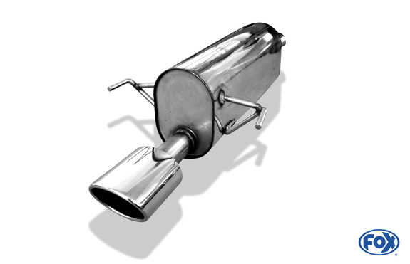 Fox Edelstahl Sportauspuff Opel Astra H 5-Tür + GTC (Mod. mit Endrohr-Ausschnitt) 115x85mm oval eingerollt abgeschrägt: OP042101-347ESD