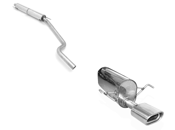 Fox Edelstahl Sportauspuff-Komplettanlage ab Kat Opel Astra H inkl. GTC Benzin 135x80mm flachoval eingerollt abgeschrägt mit Absorber: OP042001-593ANL1