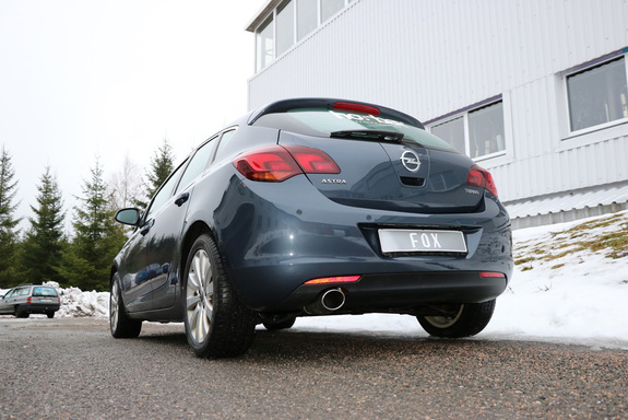 FOX Edelstahl Sportauspuff Opel Astra J Limo 1.6l je 140x90mm oval eingerollt abgeschrägt: OP043101-351