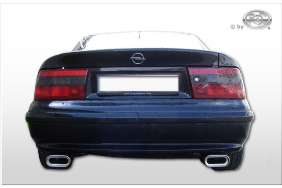 Fox Edelstahl Duplex Sportauspuff Opel Calibra A inkl. 4x4 2.0l 100kW 2.5l V6 135x80mm flachoval eingerollt abgeschrägt mit Absorber: OP080022-593