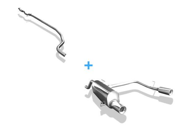 FOX Edelstahl Duplex Racing-Komplettanlage ab Kat Opel Corsa E je 90mm rund eingerollt mit Absorber