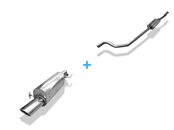FOX Edelstahl Sportauspuff-Komplettanlage ab Kat Opel Corsa E 115x85mm oval eingerollt abgeschrägt: OP034001-347ANL