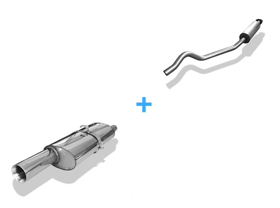 Fox Edelstahl Sportauspuff-Komplettanlage ab Kat Opel Kadett E CC 1x90mm rund doppelwandig gerade: OP013011-271ANL