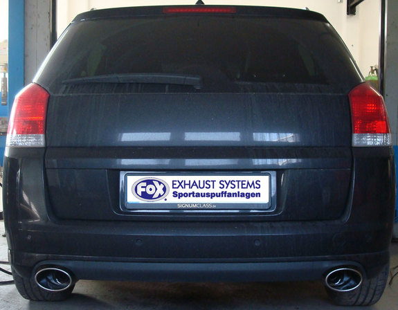 Fox Edelstahl Duplex Sportauspuff Opel Signum Sportheck 140x90mm oval eingerollt abgeschrägt: OP200005-351