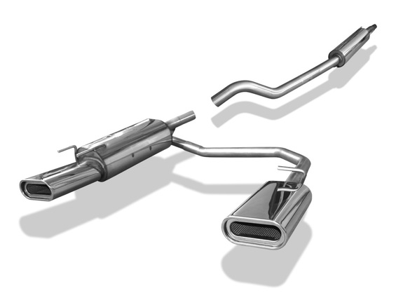 Fox Edelstahl Duplex Sportauspuff-Komplettanlage ab Kat Ø60mm-System Opel Tigra A 160x80mm flachoval eingerollt abgeschrägt mit Absorber: OP070044-597ANL
