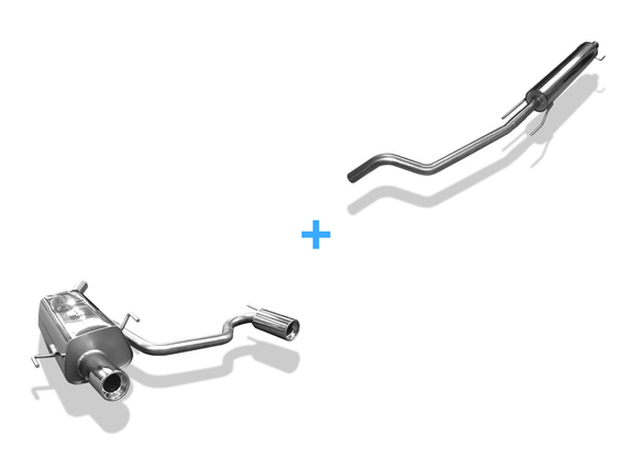 Fox Edelstahl Duplex Sportauspuff-Komplettanlage ab Kat Opel Tigra B TwinTop 1x90mm rund eingerollt gerade mit Absorber: OP071013-071ANL
