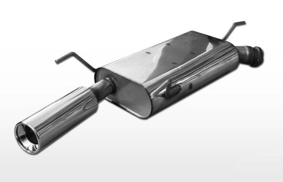 Fox Edelstahl Sportauspuff Opel Vectra B Fließheck, Stufenheck u. Caravan mit AHK 1x90mm rund eingerollt gerade mit Absorber: OP051051-071