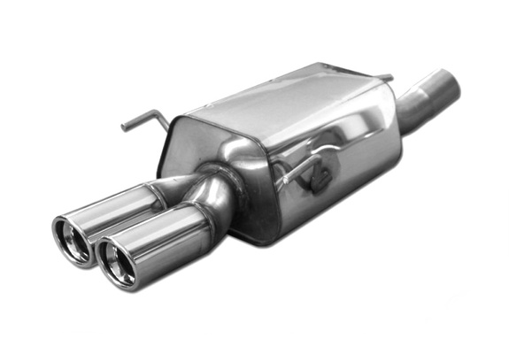 Fox Edelstahl Sportauspuff Opel Zafira A OPC 2x80mm rund eingerollt abgeschrägt mit Absorber