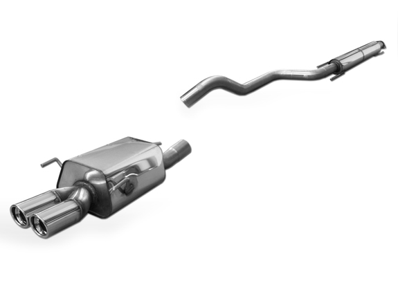 Fox Edelstahl Sportauspuff-Komplettanlage ab Kat Opel Zafira A OPC 2x80mm rund eingerollt abgeschrägt mit Absorber