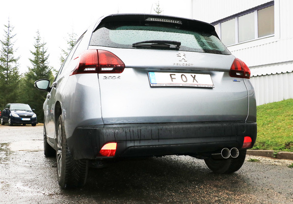 FOX Edelstahl Racing-Komplettanlage ab Kat. Peugeot 2008 2x80mm rund doppelwandig: PE110001-280ANLR