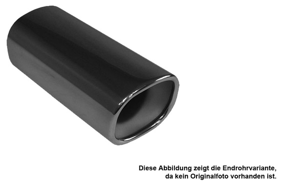 Fox Edelstahl Sportauspuff Peugeot 206 Fließheck u. CC 88x79mm rechteckig eingerollt abgeschrägt mit Absorber: PE021021-663