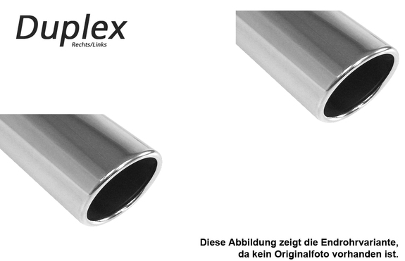 Fox Edelstahl Duplex Racing-Komplettanlage ab Kat Peugeot 207 je 90mm rund eingerollt abgeschrägt