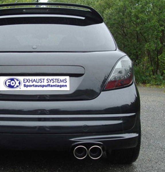 Fox Edelstahl Racing-Komplettanlage ab Kat Peugeot 207 RC 2x100mm rund eingerollt abgeschrägt