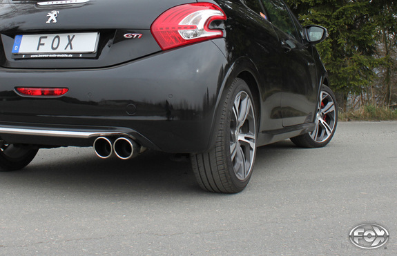 Fox Edelstahl Sportauspuff Peugeot 208 GTI 2x100mm rund eingerollt abgeschrägt: PE022061-132