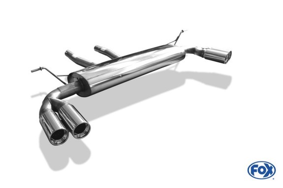 Fox Edelstahl Duplex Sportauspuff Porsche Cayenne 9PA 3.2l 2x90mm rund eingerollt gerade mit Absorber: PO100013-072