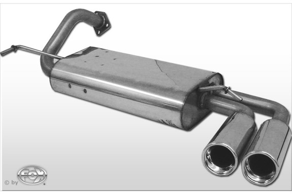 Fox Edelstahl Sportauspuff Proton Persona 300 - C9 2x80mm rund eingerollt gerade mit Absorber: PR010008-070