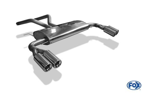 Fox Edelstahl Duplex Sportauspuff Land Rover Range Rover MK3 Typ LM 3.0l TD ab 2002 2x90mm rund eingerollt gerade mit Absorber: LR012005-072#2