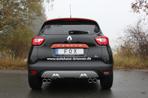 Fox Edelstahl Duplex Sportauspuff Renault Captur je 2x76mm rund eingerollt abgeschrägt: RE180013-128