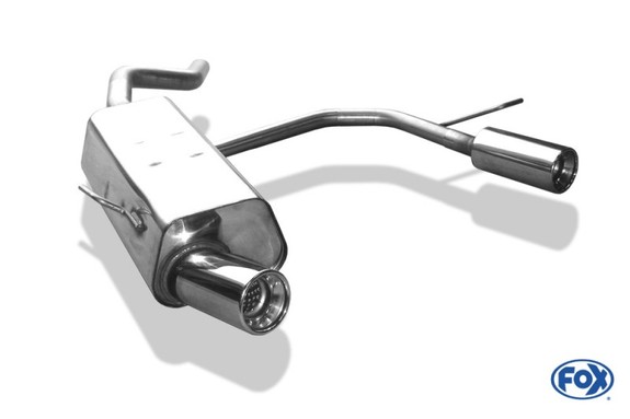 Fox Edelstahl Duplex Sportauspuff Renault Clio 2 Typ B 2.0l 16V 1x90mm rund eingerollt gerade mit Absorber: RE071033-071#2