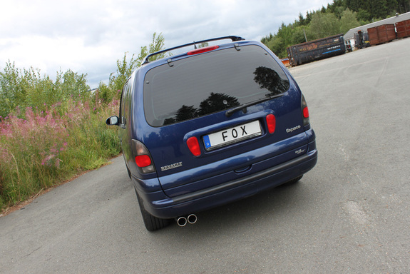 Fox Edelstahl Sportauspuff-Komplettanlage ab Kat Renault Espace 3 (Typ JE0_) 2x80mm rund eingerollt: RE051002-050ANL