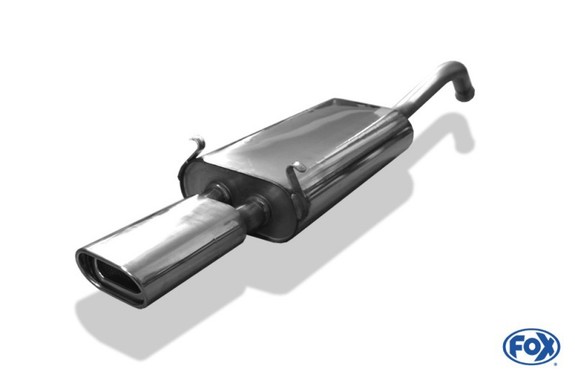 Fox Edelstahl Sportauspuff Renault Laguna 1 Typ K56 Grandtour 135x80mm flachoval eingerollt abgeschrägt mit Absorber: RE150012-593