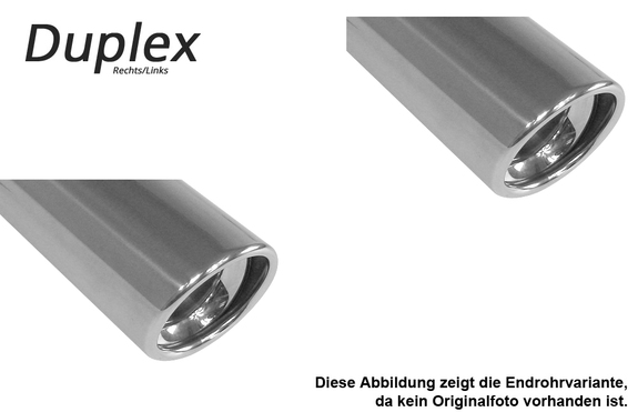 Fox Edelstahl Duplex Sportauspuff-Komplettanlage ab Kat Renault Laguna 3 Coupe je 90mm rund eingerollt abgeschrägt mit Absorber: RE152023-151ANL