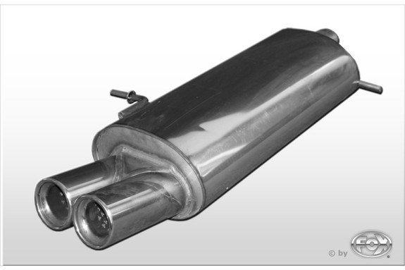 Fox Edelstahl Sportauspuff Seat Alhambra Typ 7MS Bj.96-10 2x76mm rund eingerollt gerade mit Absorber: SE070012-068