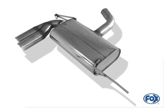 Fox Edelstahl Sportauspuff-Komplettanlage ab Kat Ø70mm-System Seat Altea 5P1 2x76mm rund eingerollt abgeschrägt mit Absorber: SE080027-148ANL