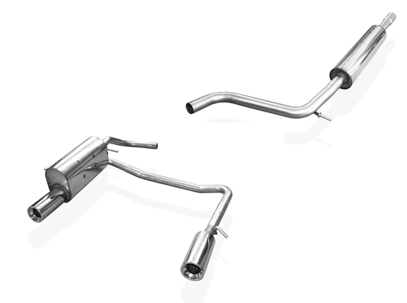 Fox Edelstahl Duplex Sportauspuff-Komplettanlage ab Kat Seat Arosa - 6H 1x90mm rund eingerollt gerade mit Absorber: SE010013-071ANL