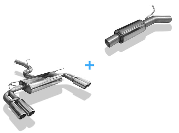 FOX Edelstahl Duplex Sportauspuff-Komplettanlage ab Kat. Seat Ateca Typ 5FP 2.0 TSI 4Drive je 2x80mm rund eingerollt abgeschrägt: SE100025-130ANL