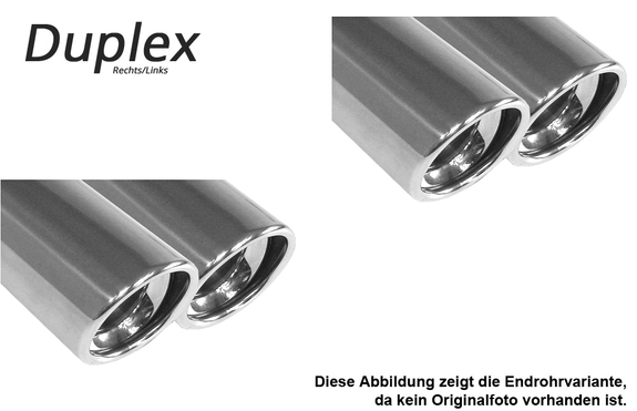 Fox Edelstahl Duplex Sportauspuff-Komplettanlage ab Kat Seat Exeo 1.8l Limo u. ST je 2x80mm rund eingerollt abgeschrägt mit Absorber