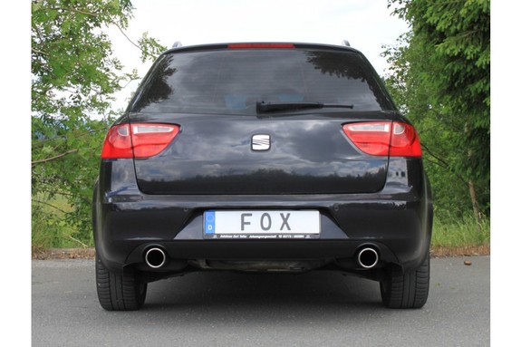 Fox Edelstahl Duplex Sportauspuff-Komplettanlage ab Kat Seat Exeo 1.8l Limo u. ST je 1x90mm rund eingerollt abgeschrägt ohne Absorber: SE090013-131ANL2