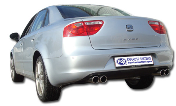 Fox Edelstahl Duplex Sportauspuff Seat Exeo Limo u. ST 2x76mm rund eingerollt abgeschrägt ohne Absorber: SE090004-128