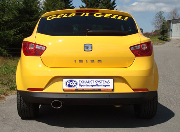 Fox Edelstahl Racinganlage ab Kat Seat Ibiza 4 Typ 6J ab 2008 115x85mm oval eingerollt abgeschrägt: SE023001-347ANLR