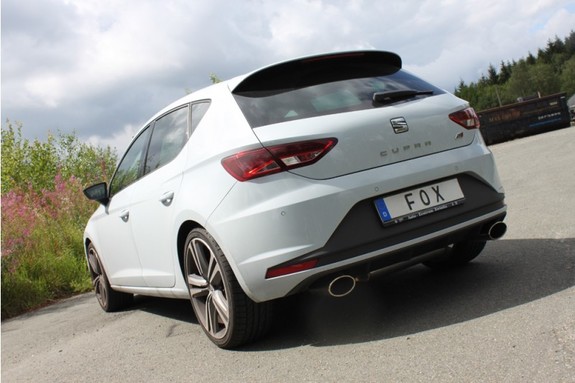 Fox Edelstahl Duplex Sportauspuff Seat Leon 5F Cupra je 140x90mm oval eingerollt abgeschrägt: SE042065-751