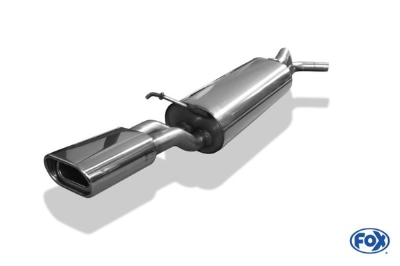 Fox Edelstahl Sportauspuff Seat Toledo 2 Typ 1M Bj.99-04 135x80mm flachoval eingerollt abgeschrägt mit Absorber: SE061002-593