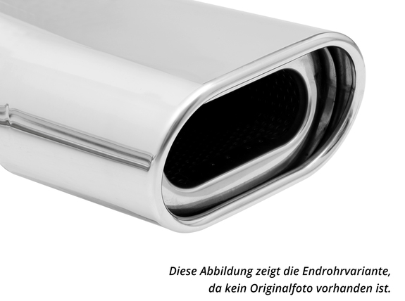 Fox Edelstahl Sportauspuff-Komplettanlage ab Kat Skoda Fabia 5J Combi ab 2007 135x80mm flachoval eingerollt abgeschrägt mit Absorber: SK051012-593ANL1
