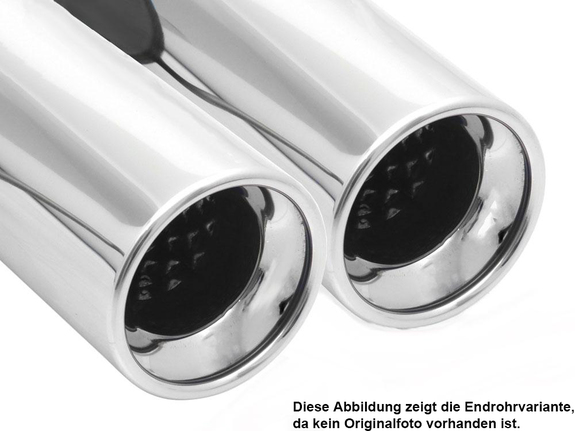 Fox Edelstahl Sportauspuff Skoda Fabia RS 5J Schrägheck 2x76mm rund eingerollt gerade mit Absorber