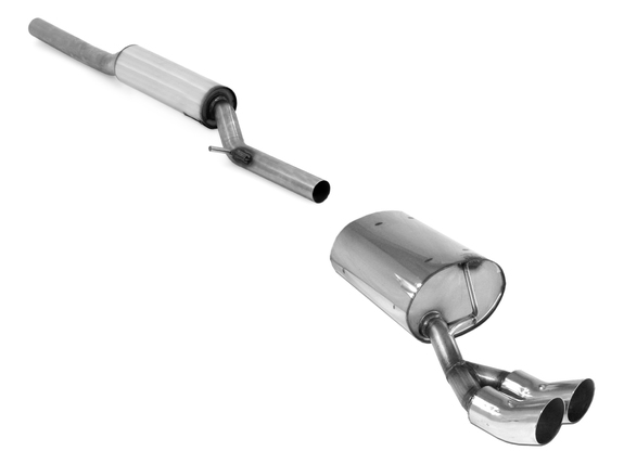Fox Edelstahl Sportauspuff-Komplettanlage ab Kat Skoda Octavia 1U 1.8T 4x4 2x76mm DTM rund scharf gerade: SK060012-166ANL