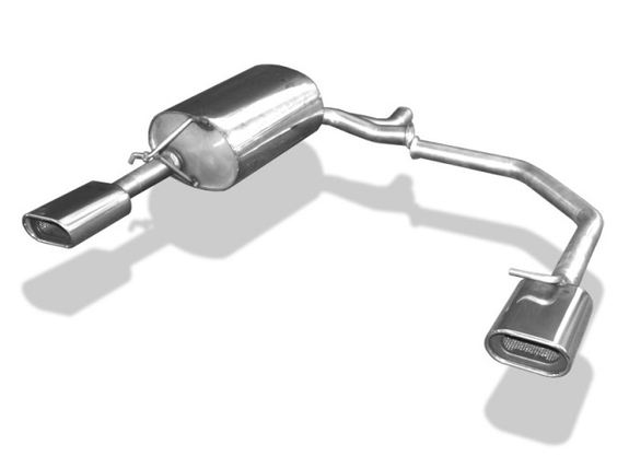 Fox Edelstahl Duplex Sportauspuff Skoda Octavia 1U 1.9TD 2.0l 4x4 135x80mm flachoval eingerollt abgeschrägt mit Absorber: SK060064-593