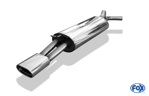 Fox Edelstahl Racing-Komplettanlage ab Kat Skoda Octavia 1U 135x80mm flachoval eingerollt abgeschrägt mit Absorber: SK060002-593ANLR